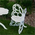 Heat Wave Butterfly Chair White-All Weather Powder Coated Finish-Strong Cast Aluminum HE2970875
